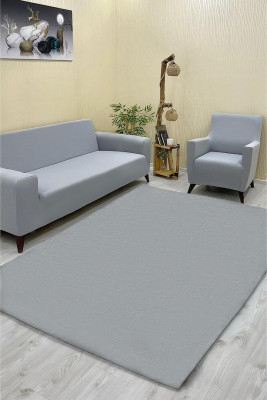 Düz Model Welsoft Halı Örtüsü Açık Gri Renk