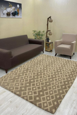 Karnaval Model Welsoft Halı Örtüsü Vizon Renk