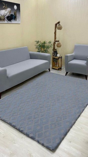 Karnaval Model Welsoft Halı Örtüsü Koyu Gri Renk