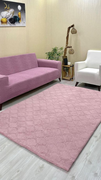 Kupa Model Welsoft Halı Örtüsü Pudra Renk