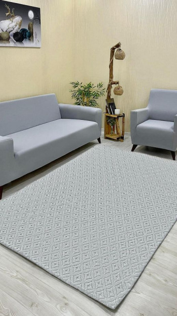 Yakamoz Model Welsoft Halı Örtüsü Açık Gri Renk