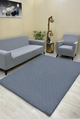 Yakamoz Model Welsoft Halı Örtüsü Koyu Gri Renk