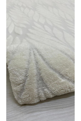 Yaprak Model Welsoft Halı Örtüsü Krem Renk