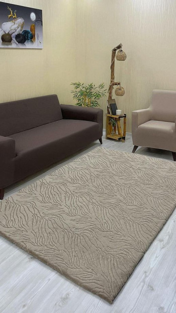 Zebra Model Welsoft Halı Örtüsü Vizon Renk