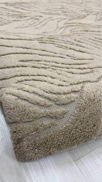 Zebra Model Welsoft Halı Örtüsü Vizon Renk