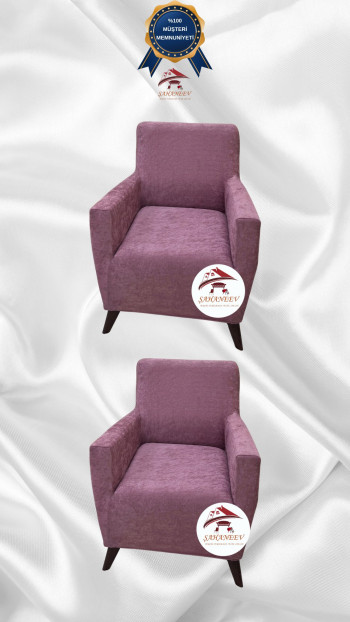 Baby Face Kumaş Giydirme Koltuk Örtüsü - Lastikli Kadife Koltuk Koruyucu Gülkurusu Renk 1+1 (2 Parça Set)