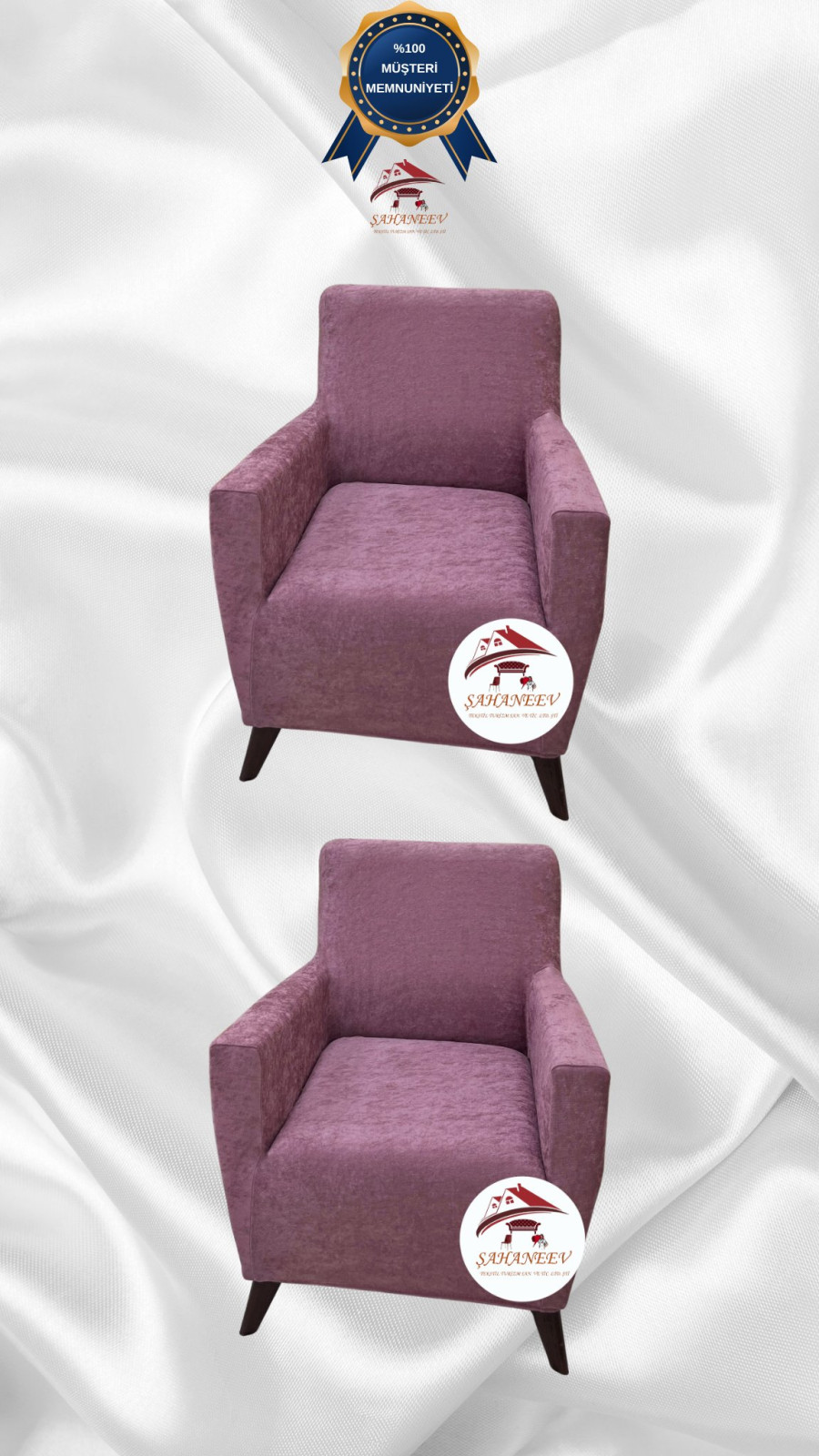 Baby Face Kumaş Giydirme Koltuk Örtüsü - Lastikli Kadife Koltuk Koruyucu Gülkurusu Renk 1+1 (2 Parça Set) Özel Ölçü