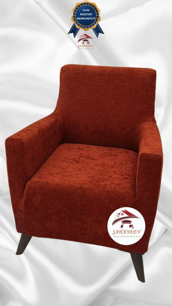 Baby Face Kumaş Giydirme Koltuk Örtüsü - Lastikli Kadife Koltuk Koruyucu Kiremit Renk Tekli (1 Parça)