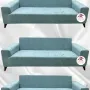 Baby Face Kumaş Giydirme Koltuk Örtüsü - Lastikli Kadife Koltuk Koruyucu Mint Renk 3+3+3 (3 Parça Set)