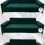 Baby Face Fabric Slip-On Sofa Cover - Elastic Velvet Furniture Protector Emerald Color 3+3+3 (3 Piece Set)