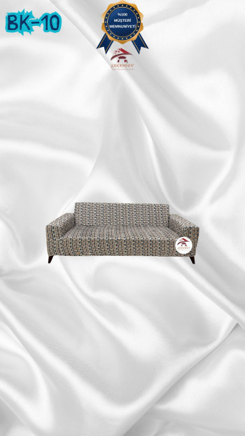 Desenli Baskılı Kadife Giydirme Koltuk Kılıfı - Elastik Esnek Koltuk Takımı Koruyucu Set Model BK-10 Renk 2'li Set (1 Parça)