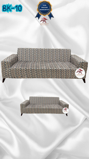 Desenli Baskılı Kadife Giydirme Koltuk Kılıfı - Elastik Esnek Koltuk Takımı Koruyucu Set Model BK-10 Renk 3+2 (2 Parça Set)