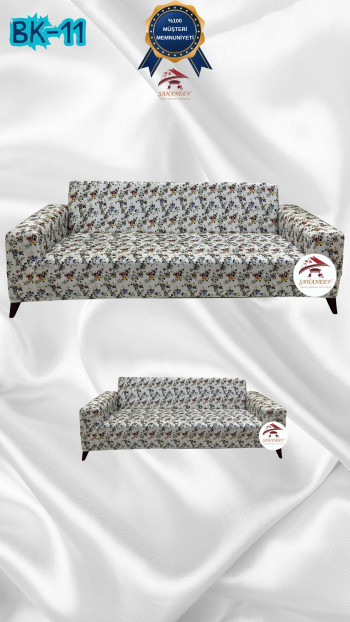 Desenli Baskılı Kadife Giydirme Koltuk Kılıfı - Elastik Esnek Koltuk Takımı Koruyucu Set Model BK-11 Renk 3+2 (2 Parça Set)
