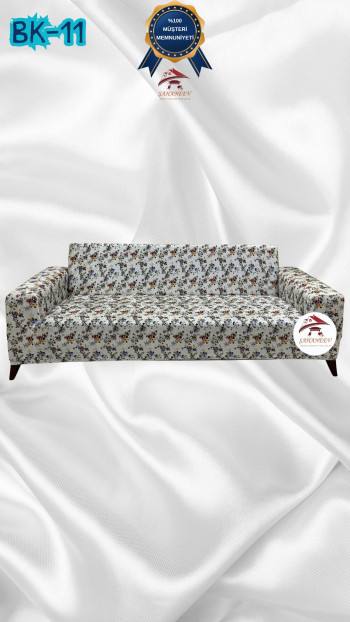 Desenli Baskılı Kadife Giydirme Koltuk Kılıfı - Elastik Esnek Koltuk Takımı Koruyucu Set Model BK-11 Renk 3'lü Set (1 Parça)