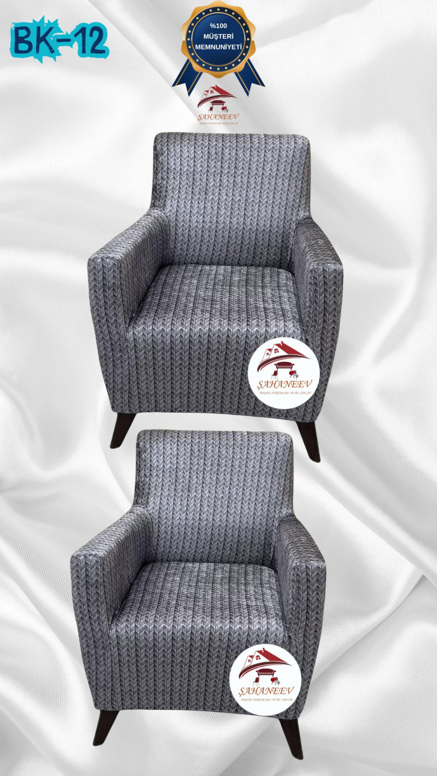 Desenli Baskılı Kadife Giydirme Koltuk Kılıfı - Elastik Esnek Koltuk Takımı Koruyucu Set Model BK-12 Renk 1+1 (2 Parça Set) Özel Ölçü