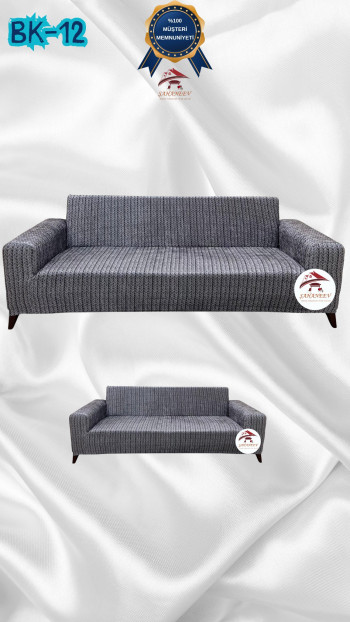 Desenli Baskılı Kadife Giydirme Koltuk Kılıfı - Elastik Esnek Koltuk Takımı Koruyucu Set Model BK-12 Renk 3+2 (2 Parça Set)