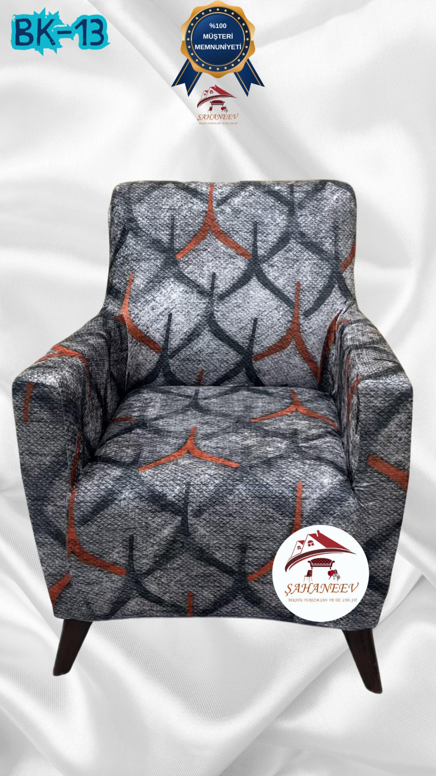 Desenli Baskılı Kadife Giydirme Koltuk Kılıfı - Elastik Esnek Koltuk Takımı Koruyucu Set Model BK-13 Renk Tekli (1 Parça) Özel Ölçü