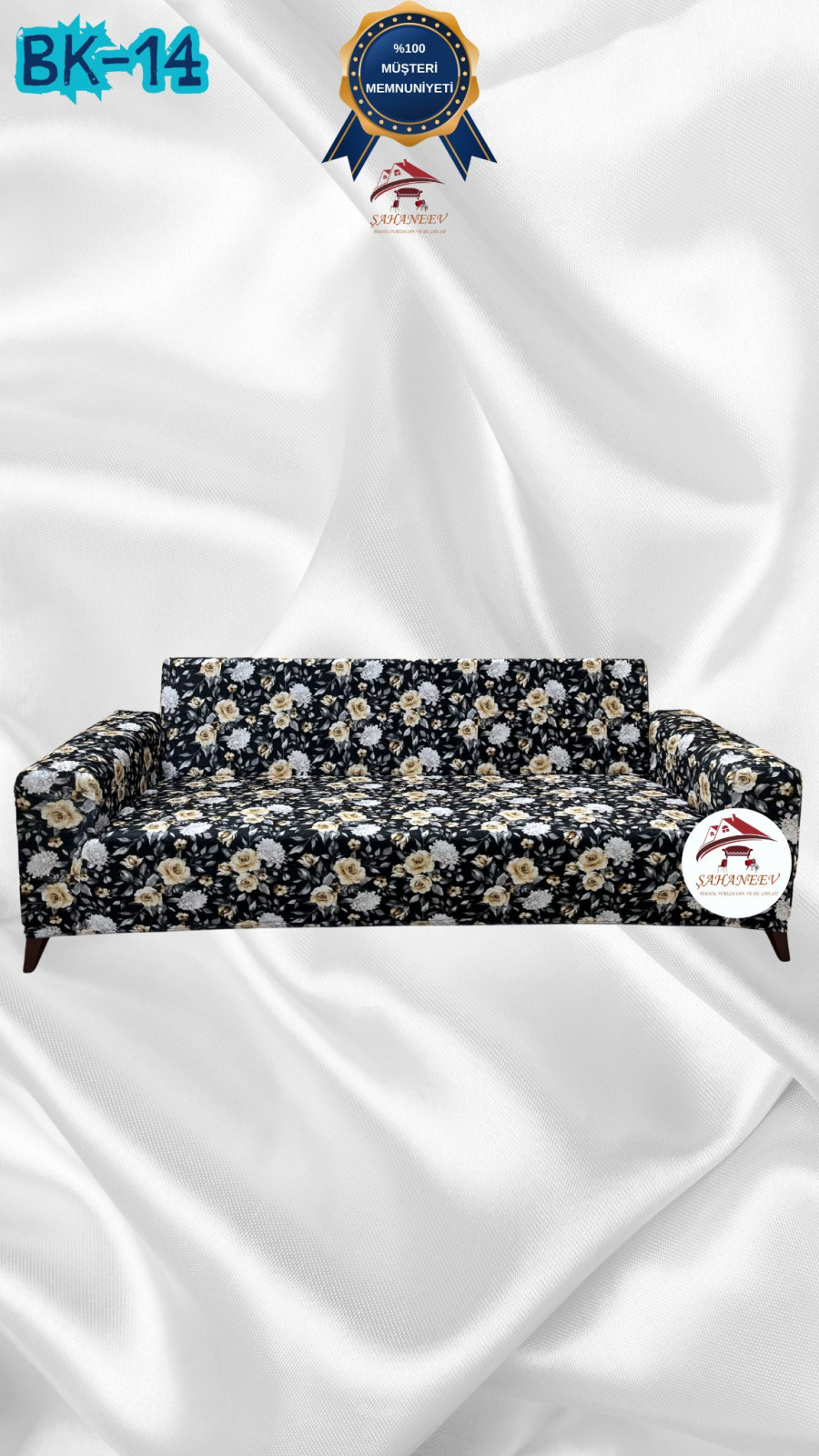 Desenli Baskılı Kadife Giydirme Koltuk Kılıfı - Elastik Esnek Koltuk Takımı Koruyucu Set Model BK-14 Renk 3'lü Set (1 Parça) Özel Ölçü