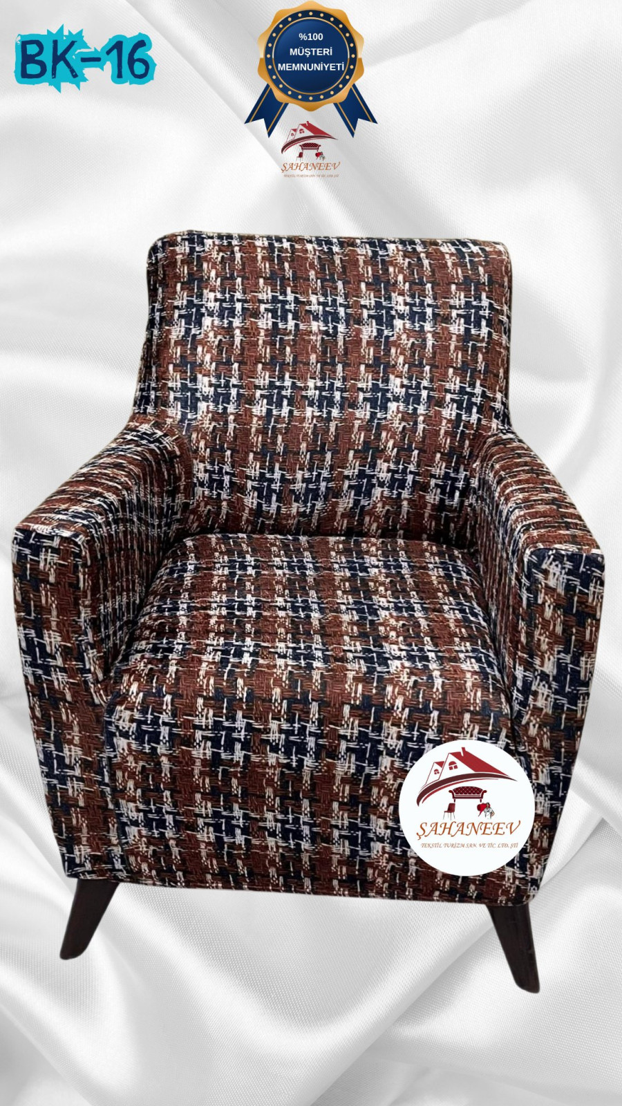 Patterned Printed Velvet Dressing Sofa Cover - Elastic Flexible Sofa Set Protector Set Model BK-16 Color Single (1 Piece)