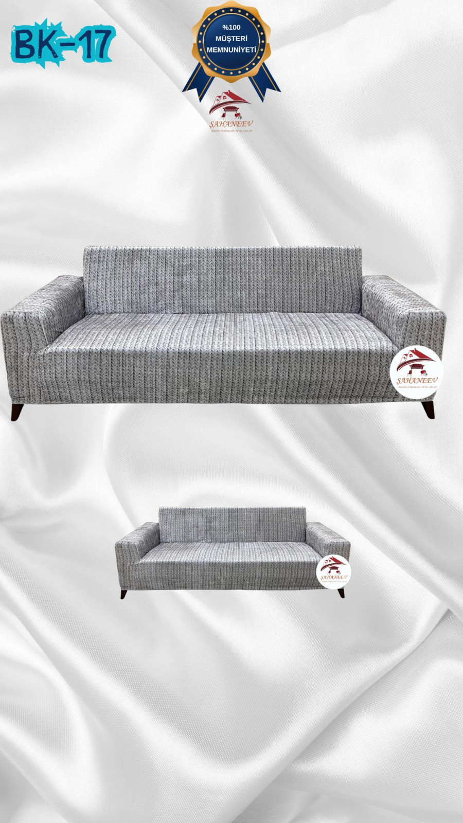 Desenli Baskılı Kadife Giydirme Koltuk Kılıfı - Elastik Esnek Koltuk Takımı Koruyucu Set Model BK-17 Renk 3+2 (2 Parça Set) Özel Ölçü