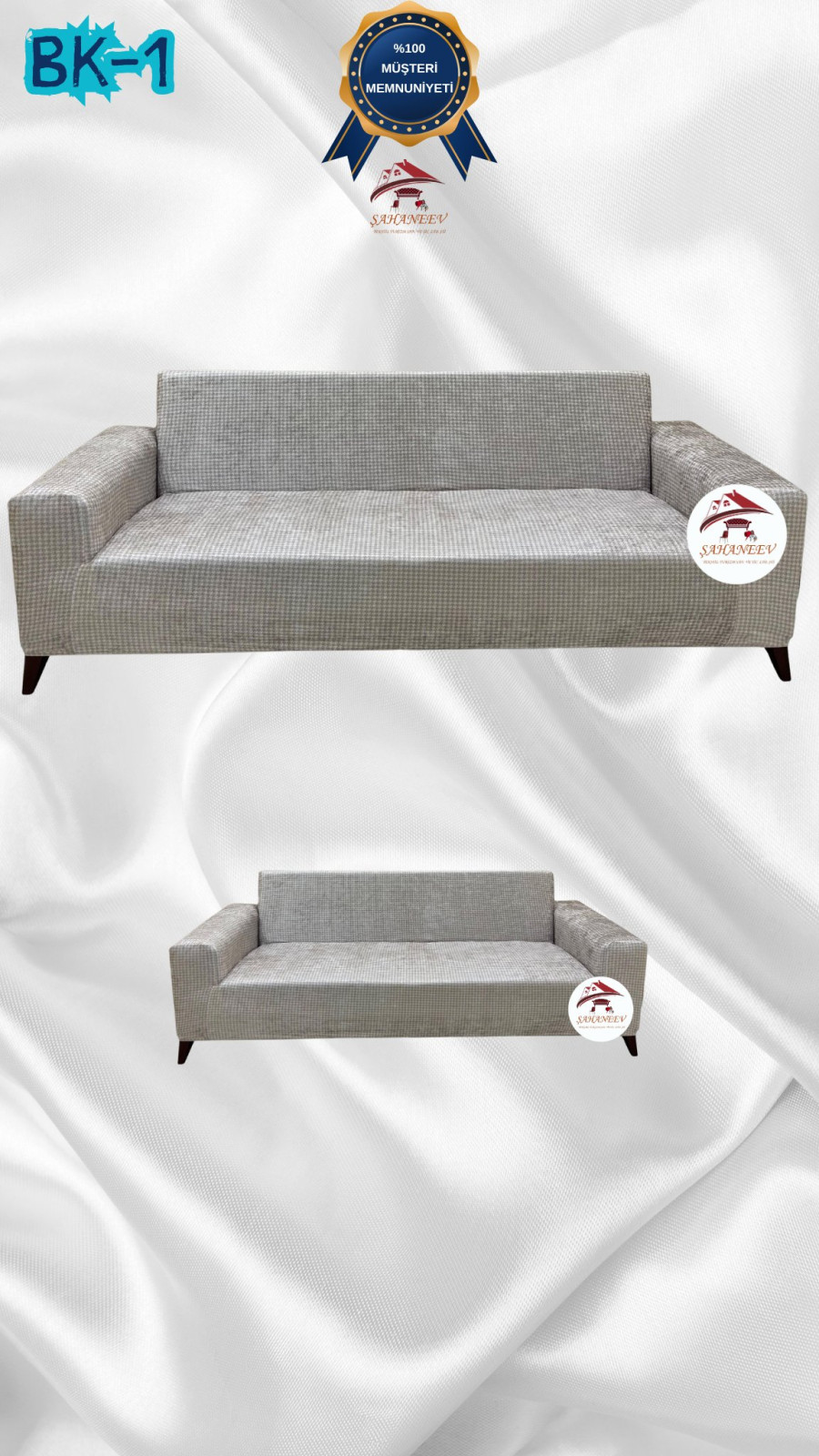 Desenli Baskılı Kadife Giydirme Koltuk Kılıfı - Elastik Esnek Koltuk Takımı Koruyucu Set Model BK-01 Renk 3+2 (2 Parça Set)