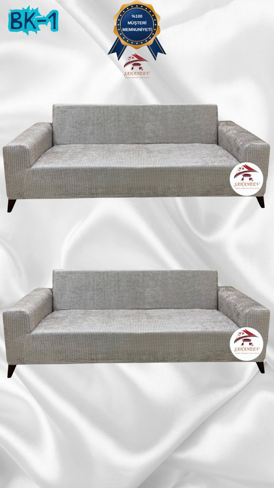 Desenli Baskılı Kadife Giydirme Koltuk Kılıfı - Elastik Esnek Koltuk Takımı Koruyucu Set Model BK-01 Renk 3+3 (2 Parça Set)