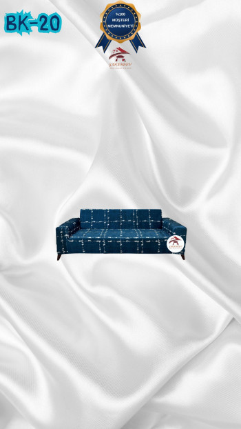 Patterned Printed Velvet Dressing Sofa Cover - Elastic Flexible Sofa Set Protector Set Model BK-20 Color 2-Seater Set (1 Piece) Custom Size