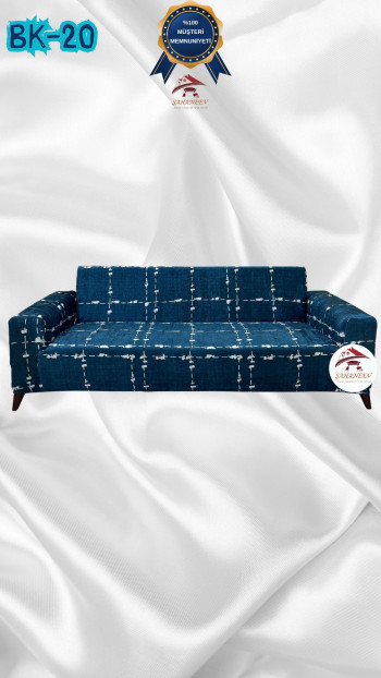 Patterned Printed Velvet Dressing Sofa Cover - Elastic Flexible Sofa Set Protector Set Model BK-20 Color 3-Seater Set (1 Piece)