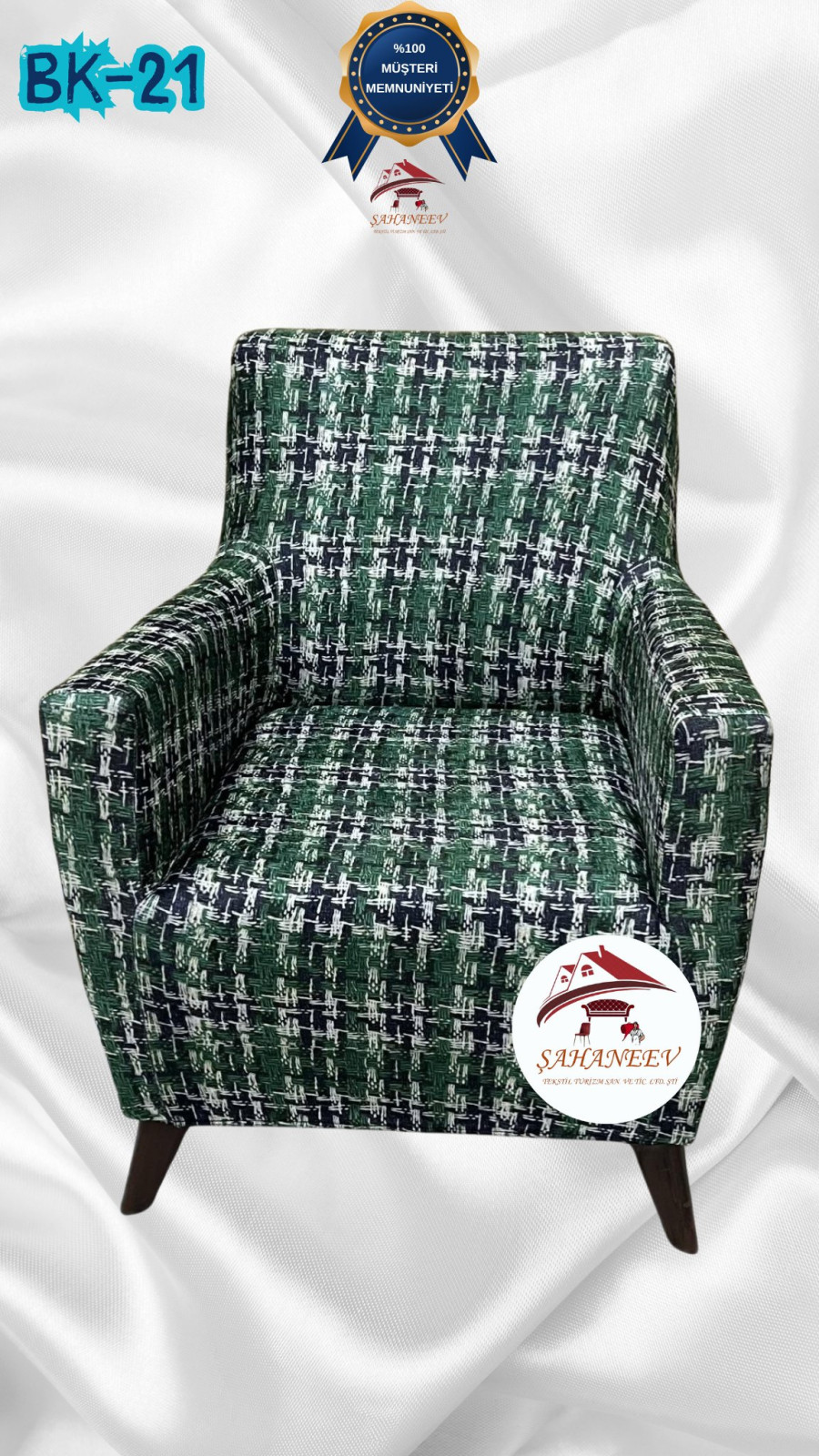 Patterned Printed Velvet Dressing Sofa Cover - Elastic Flexible Sofa Set Protector Set Model BK-21 Color Single (1 Piece) Custom Size