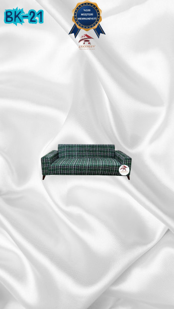 Patterned Printed Velvet Dressing Sofa Cover - Elastic Flexible Sofa Set Protector Set Model BK-21 Color 2-Seater Set (1 Piece)