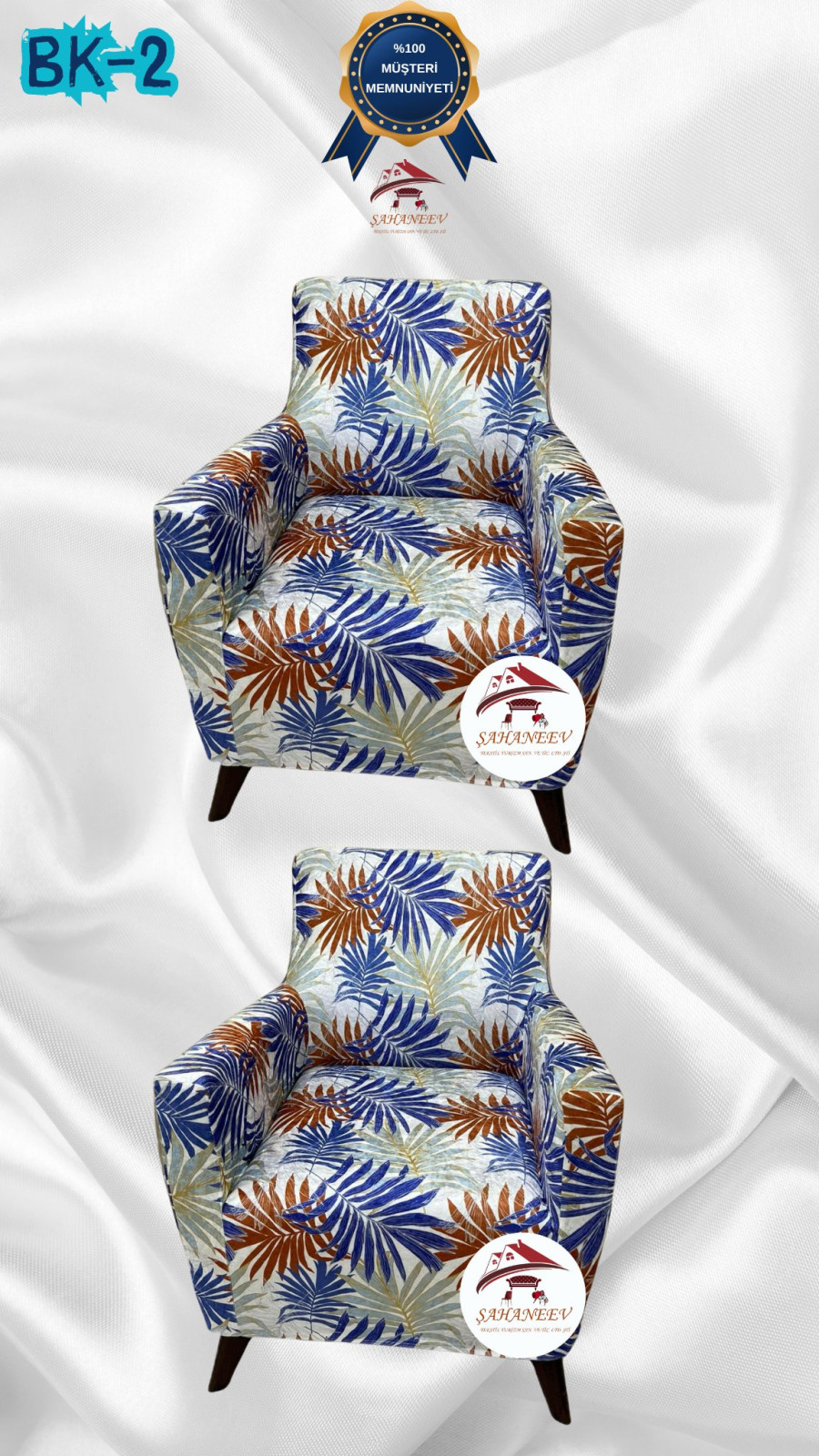 Desenli Baskılı Kadife Giydirme Koltuk Kılıfı - Elastik Esnek Koltuk Takımı Koruyucu Set Model BK-02 Renk 1+1 (2 Parça Set) Özel Ölçü