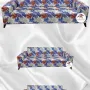 Patterned Printed Velvet Dressing Sofa Cover - Elastic Flexible Sofa Set Protector Set Model BK-02 Color 3+2+2 (3 Piece Set)