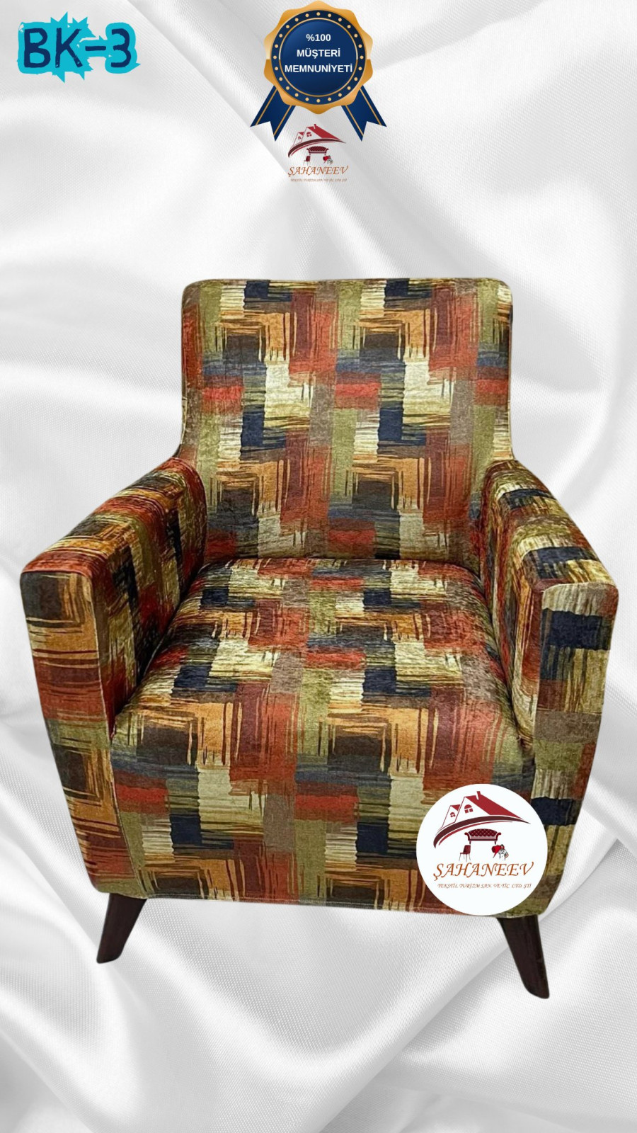 Desenli Baskılı Kadife Giydirme Koltuk Kılıfı - Elastik Esnek Koltuk Takımı Koruyucu Set Model BK-03 Renk Tekli (1 Parça) Özel Ölçü