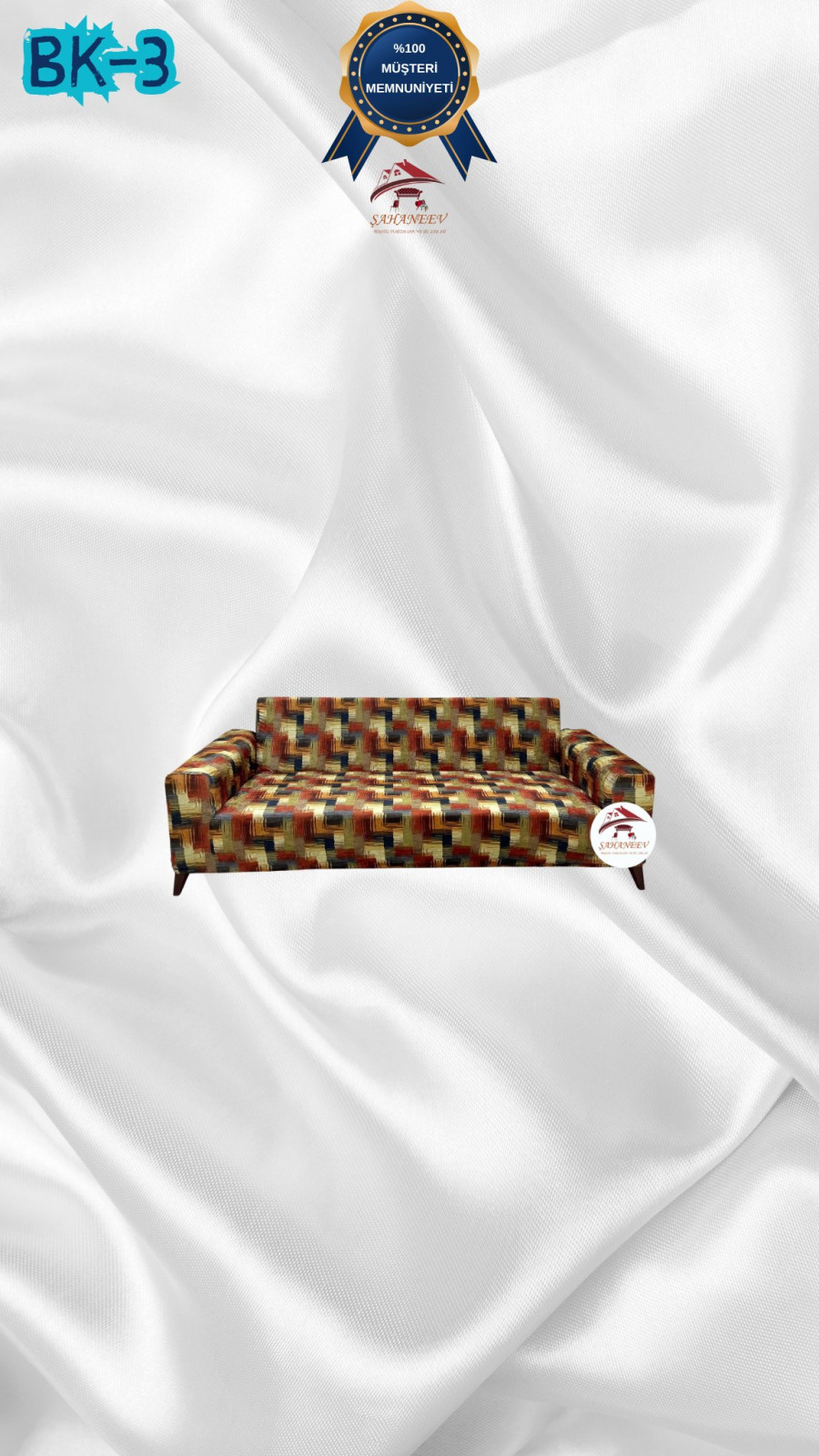 Desenli Baskılı Kadife Giydirme Koltuk Kılıfı - Elastik Esnek Koltuk Takımı Koruyucu Set Model BK-03 Renk 2'li Set (1 Parça) Özel Ölçü