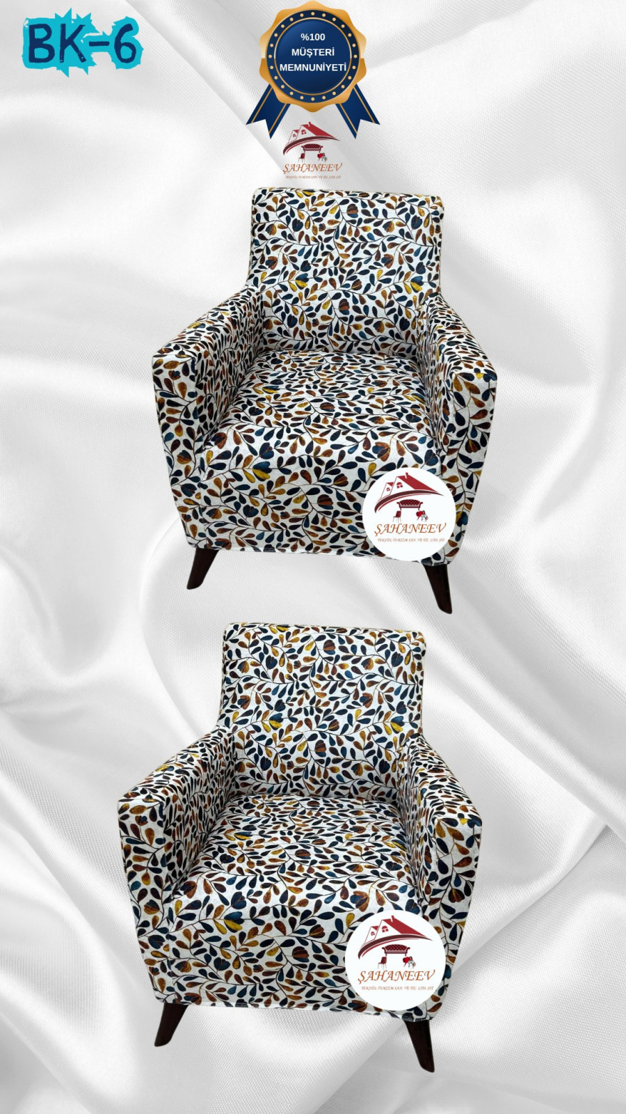 Desenli Baskılı Kadife Giydirme Koltuk Kılıfı - Elastik Esnek Koltuk Takımı Koruyucu Set Model BK-06 Renk 1+1 (2 Parça Set)