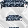 Patterned Printed Velvet Dressing Sofa Cover - Elastic Flexible Sofa Set Protector Set Model BK-08 Color 3+2+2 (3 Piece Set)