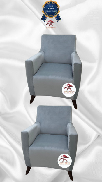 İtalyan Süet Kumaş Elastik Esnek Koruyucu Giydirme Koltuk Örtüsü Açık Gri Renk 1+1 (2 Parça Set)