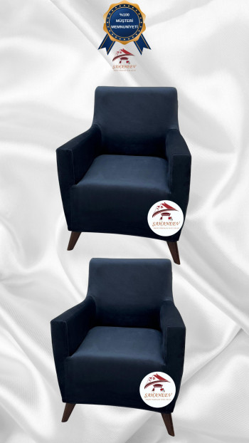 Italian Suede Fabric Elastic Flexible Protective Cover Sofa Cover Anthracite Color 1+1 (2 Piece Set)