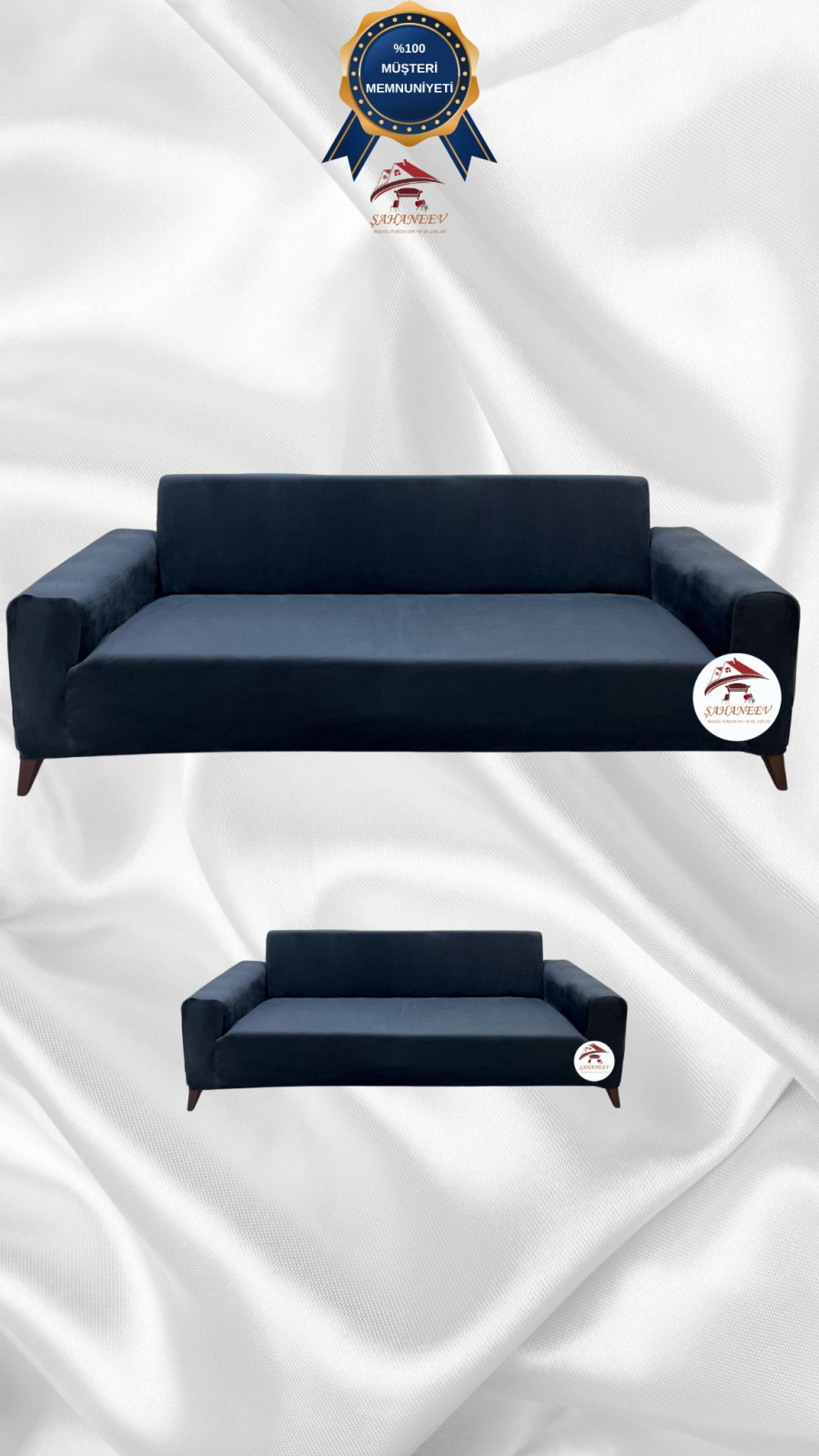 İtalyan Süet Kumaş Elastik Esnek Koruyucu Giydirme Koltuk Örtüsü Antrasit Renk 3+2 (2 Parça Set)