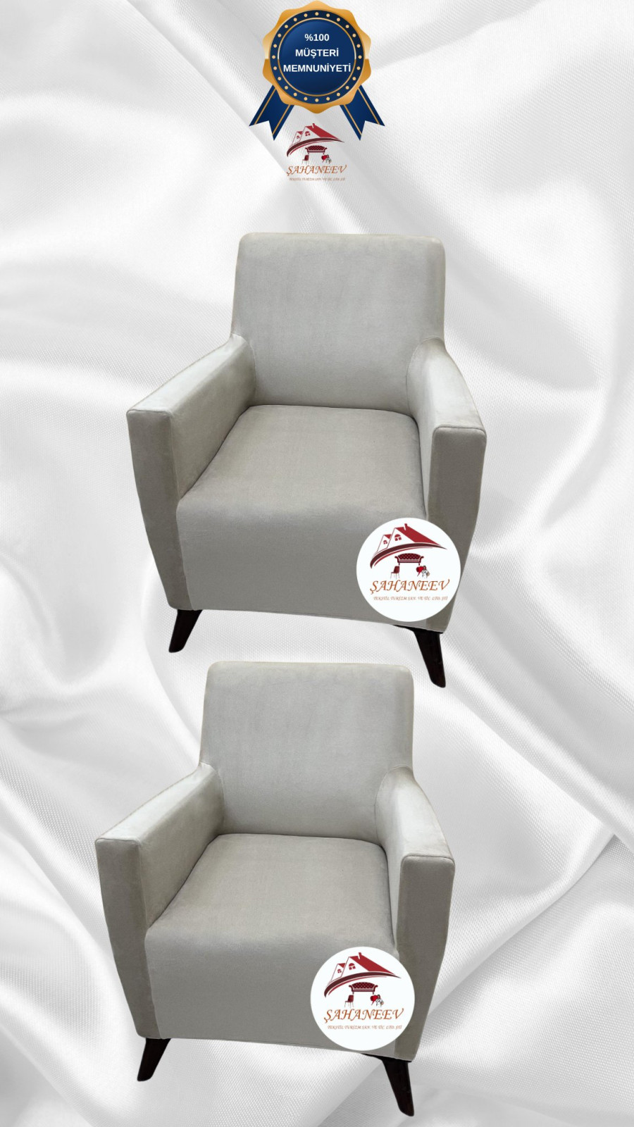 İtalyan Süet Kumaş Elastik Esnek Koruyucu Giydirme Koltuk Örtüsü Bej Renk 1+1 (2 Parça Set) Özel Ölçü