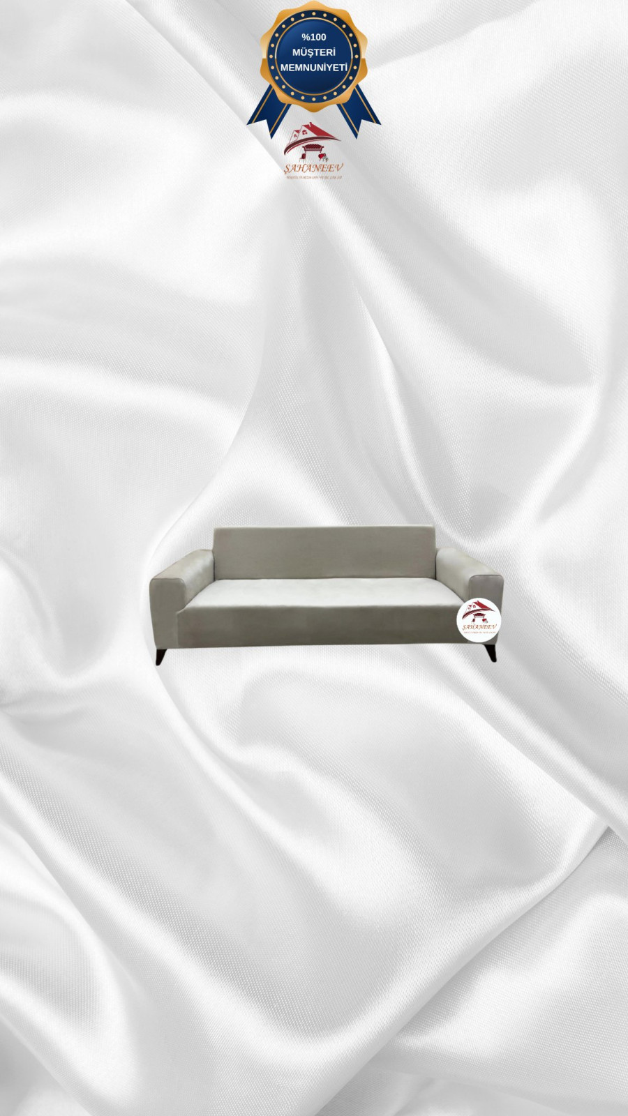 İtalyan Süet Kumaş Elastik Esnek Koruyucu Giydirme Koltuk Örtüsü Bej Renk 2'li Set (1 Parça)