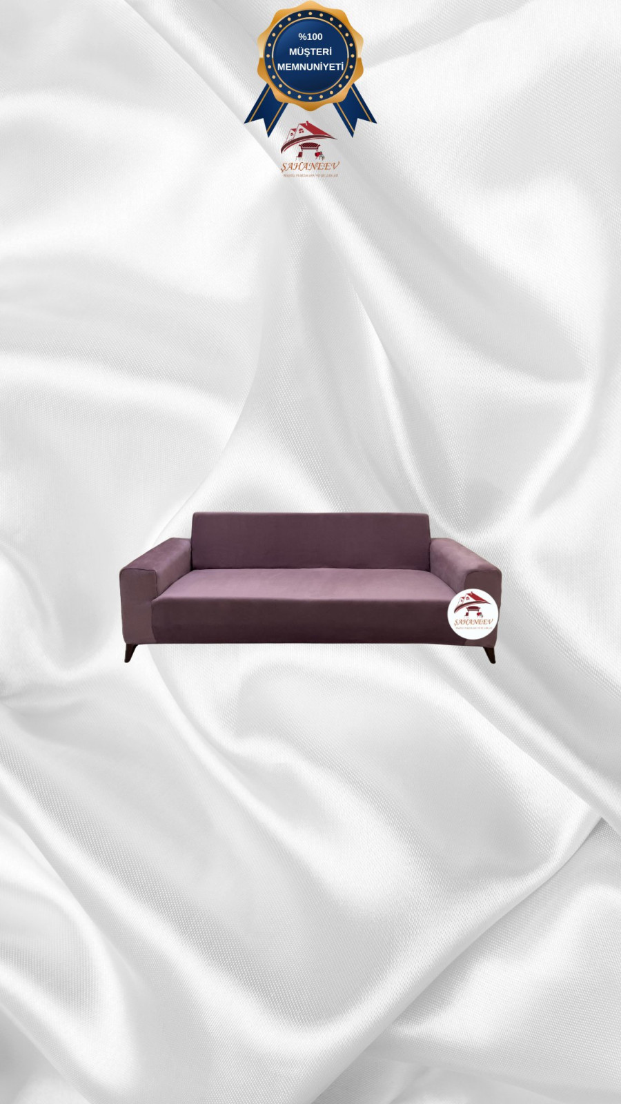 İtalyan Süet Kumaş Elastik Esnek Koruyucu Giydirme Koltuk Örtüsü Gülkurusu Renk 2'li Set (1 Parça)