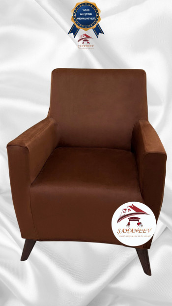 Italian Suede Fabric Elastic Flexible Protective Cover Sofa Cover Brown Color Single (1 Piece)