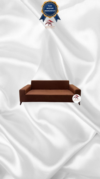 Italian Suede Fabric Elastic Flexible Protective Cover Sofa Cover Brown Color 2-Seater Set (1 Piece)