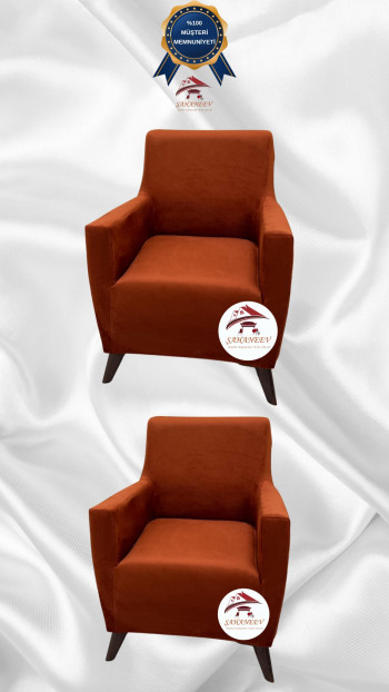 Italian Suede Fabric Elastic Flexible Protective Cover Sofa Cover Brick Color 1+1 (2 Piece Set)