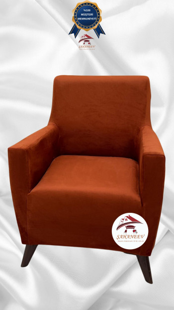 Italian Suede Fabric Elastic Flexible Protective Cover Sofa Cover Brick Color Single (1 Piece)