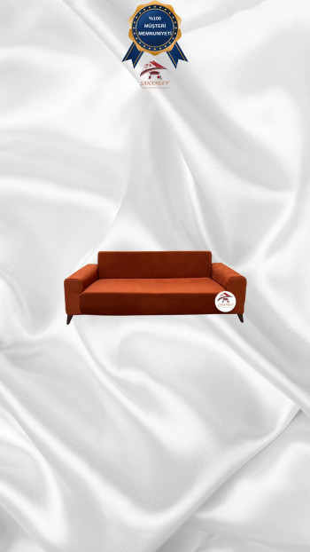 Italian Suede Fabric Elastic Flexible Protective Cover Sofa Cover Brick Color 2-Seater Set (1 Piece)