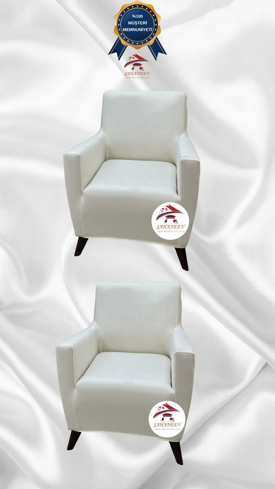 İtalyan Süet Kumaş Elastik Esnek Koruyucu Giydirme Koltuk Örtüsü Krem Renk 1+1 (2 Parça Set) Özel Ölçü