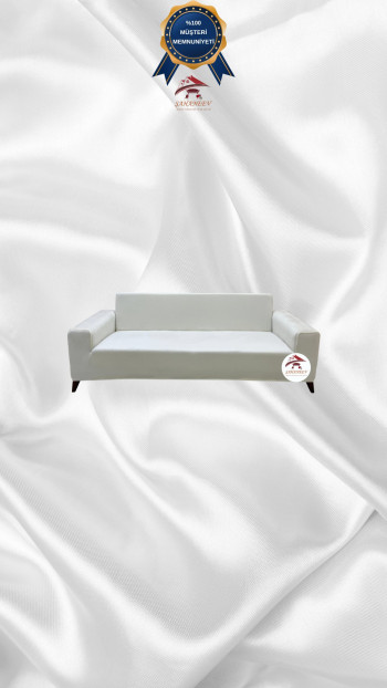 İtalyan Süet Kumaş Elastik Esnek Koruyucu Giydirme Koltuk Örtüsü Krem Renk 2'li Set (1 Parça)