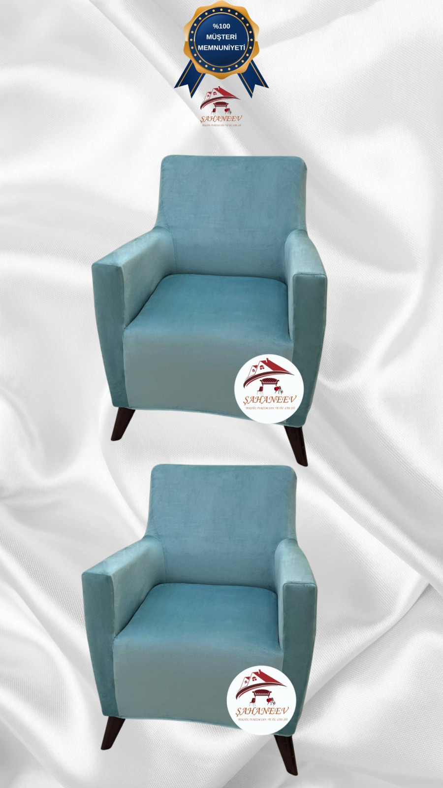 İtalyan Süet Kumaş Elastik Esnek Koruyucu Giydirme Koltuk Örtüsü Mint Renk 1+1 (2 Parça Set)